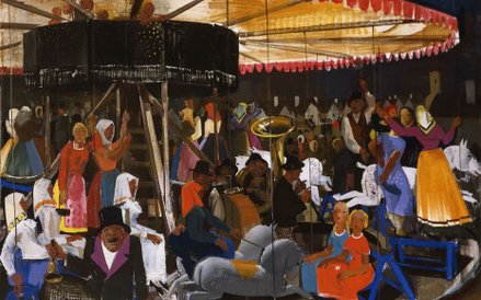 Vilmos Aba-Novák (1894–1941), Karuzela, 1931, olej, tempera, drewno, Węgierska Galeria Narodowa