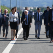 Prezes PiS Jarosław Kaczyński, kandydatka PiS na prezydenta Rzeszowa Ewa Leniart oraz posłowie PiS: 