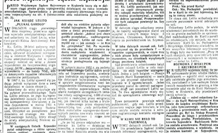Tytuł artykułu w „Echu Krakowa”