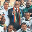 Prezydent Jacob Zuma z piłkarzami RPA podczas mundialu 2010