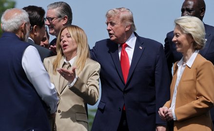 Giorgia Meloni i Donald Trump podczas szczytu G7 w Evian