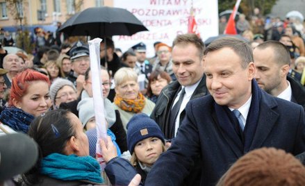 Prezydent Andrzej Duda w rowie. Nic się nie stało