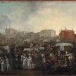 „Targ zboża na Kleparzu”, obraz olejny Teodora Baltazara Stachowicza, 1860 r. W zbiorach Muzeum Krak