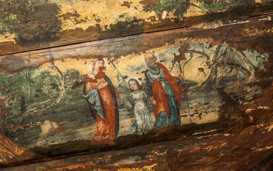 Fragment odnawianego malowidła