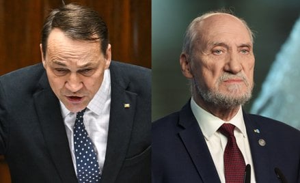 Wicepremier, minister spraw zagranicznych Radosław Sikorski na sali obrad Sejmu oraz poseł PiS Anton