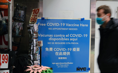 Punkt szczepień w Nowym Jorku