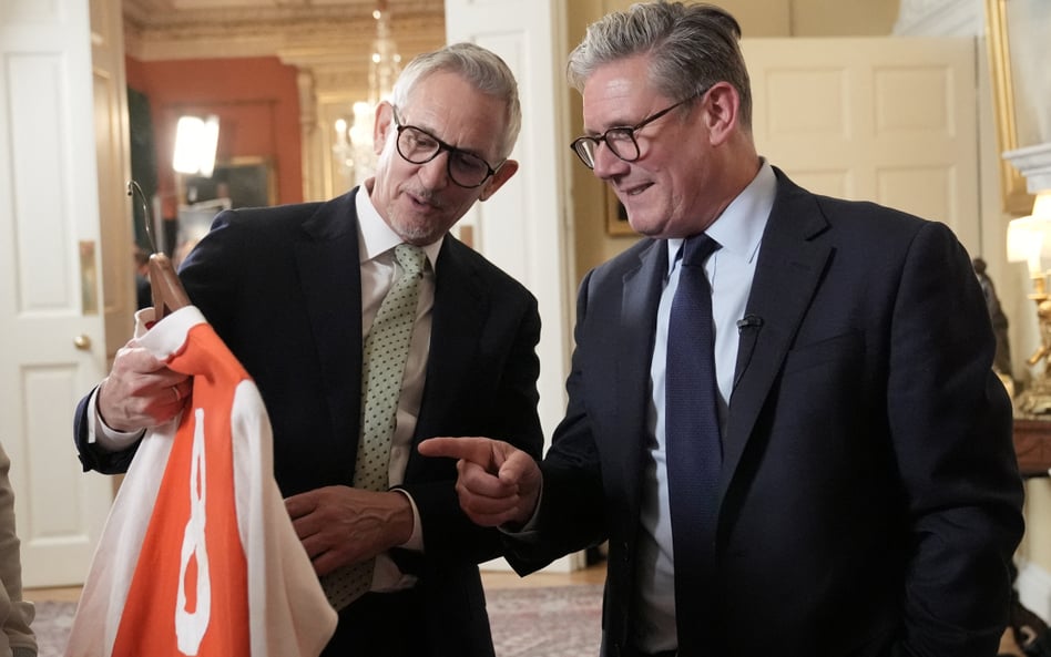 Gary Lineker i premier Wielkiej Brytanii Keir Starmer