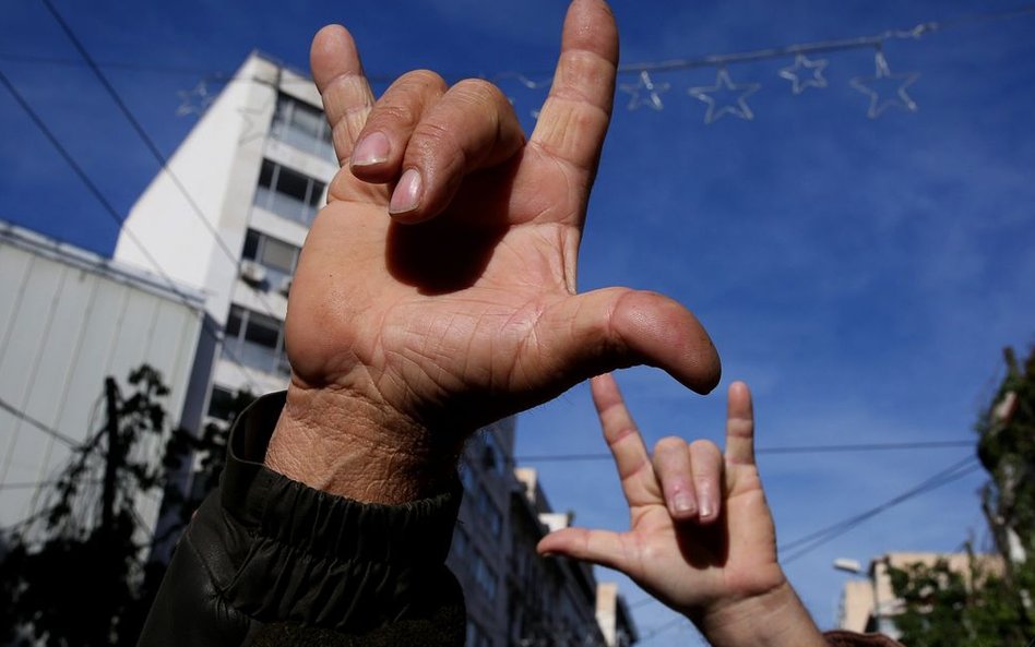 Protest osób niepełnosprawnych w Atenach