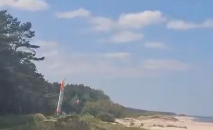 Kadr z nagrania ilustrującego test rakiety PERUN