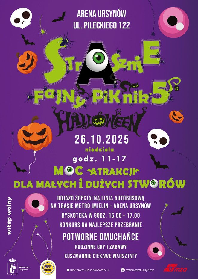 Plakat do piątej edycji „Strasznie Fajnego Pikniku" w Arenie Ursynów