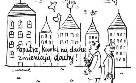 Komentarz rysunkowy. Kurki na dachu zmieniają dachy!