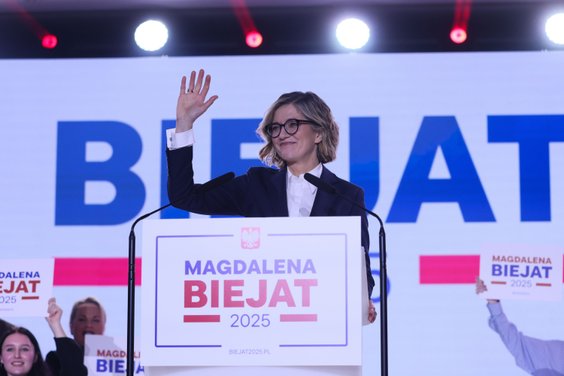 Wicemarszałek Senatu Magdalena Biejat podczas konwencji Lewicy