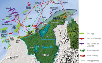 Mapa inwestycji KOV w Brunei