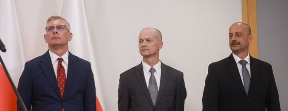 Od lewej: Sławomir Cenckiewicz, Andrzej Kowalski i Mirosław Bryś, przyszli członkowie kierownictwa B