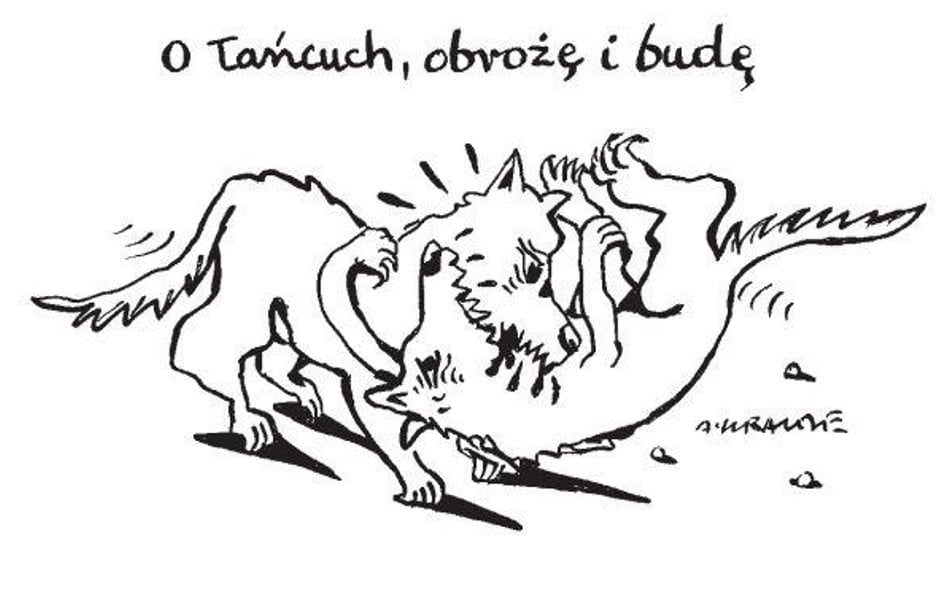 Komentarz rysunkowy. O łańcuch, obrożę i budę