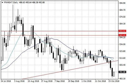 Notowania pszenicy w USA – dane dzienne