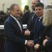 Premier Donald Tusk i szef Kancelarii Prezesa Rady Ministrów Jan Grabiec