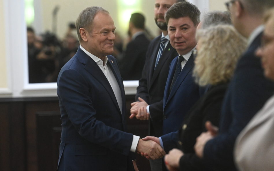 Premier Donald Tusk i szef Kancelarii Prezesa Rady Ministrów Jan Grabiec