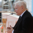 Wicepremier Jarosław Kaczyński przemawiający podczas Pielgrzymki Rodzin Radia Maryja na Jasnej Górze