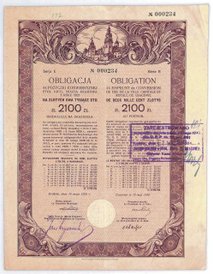Krakowska obligacja z 1925 r. ma cenę 650 zł.