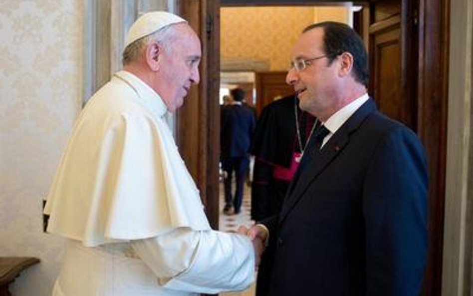 Prezydent Francji Francois Hollande z wizytą u papieża Franciszka.