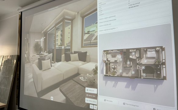 Narzędzie gwarantuje możliwość wirtualnego spaceru po całym osiedlu i wybranych apartamentach