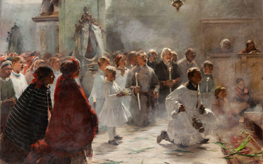 „Nabożeństwo świąteczne” Zdzisława Jasińskiego to jeden z najpiękniejszych polskich obrazów o treści
