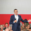 Premier Mateusz Morawiecki na spotkaniu z sympatykami w miejscowości Brańsk