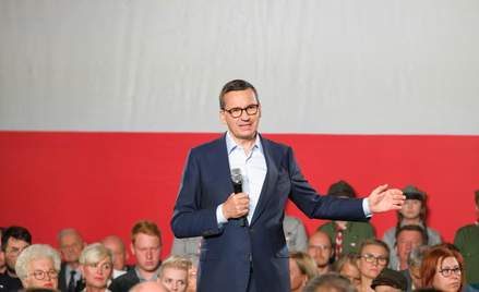 Premier Mateusz Morawiecki na spotkaniu z sympatykami w miejscowości Brańsk