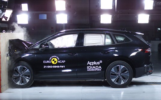 Skoda Enyaq iV: Bezpieczeństwo dorosłych pasażerów: 94 proc., bezpieczeństwo dzieci: 89 proc., ochro