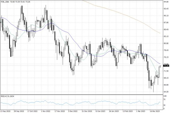 Notowania ropy naftowej WTI – dane dzienne