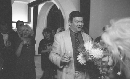 Bogusław Kaczyński na spotkaniu autorskim w warszawskim Klubie Księgarza, 1991