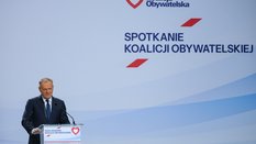 Premier Donald Tusk na Radzie Krajowej Koalicji Obywatelskiej w Warszawie.