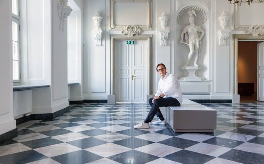 Tomasz Konior, współautor projektu przebudowy i modernizacji Pałacu Rzeczpospolitej, w jednej z pała