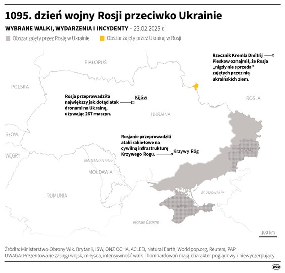 Tak wyglądała sytuacja na froncie 23 lutego