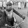 Edward Jancarz podczas elimininacji indywidualnych Mistrzostw Świata na żużlu w 1972 r. w Gorzowie W