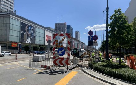 Remontowany odcinek Marszałkowskiej