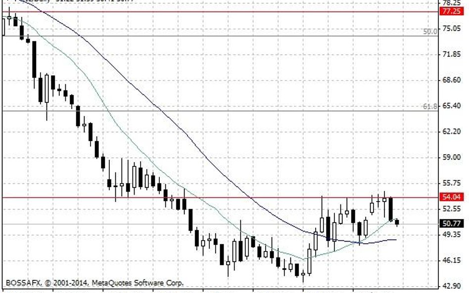 Notowania ropy naftowej WTI – dane dzienne.