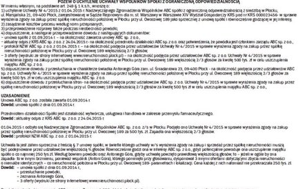 Wzór pozwu o uchylenie uchwały wspólników sp. z o.o.