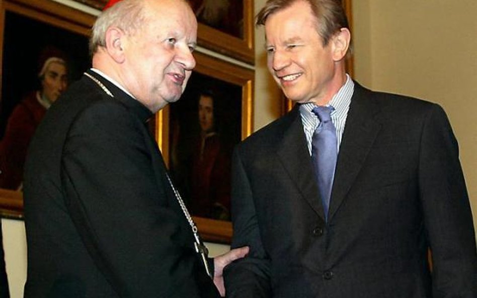 Michael York z kardynałem Stanisławem Dziwiszem