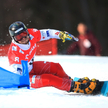 Oskar Kwiatkowski podczas zawodów snowboardowego Pucharu Świata w slalomie gigancie równoległym w Kr