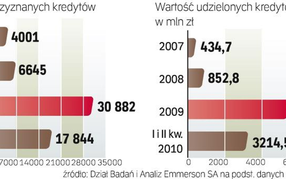 Liczba przyznanych i wartość udzielonych kredytów