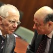 Niemiecki minister finansów Wolfgang Schaeuble w rozmowie ze swoim polskim odpowiednikiem Jackiem Ro