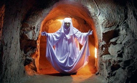 W Chełmie na turystach największe wrażenie robią podziemia kredowe. Na zdjęciu figura Ducha Bielucha