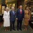 Król Karol III i królowa Camilla z prezydentem USA Donaldem Trumpem i jego żoną, pierwszą damą Melan