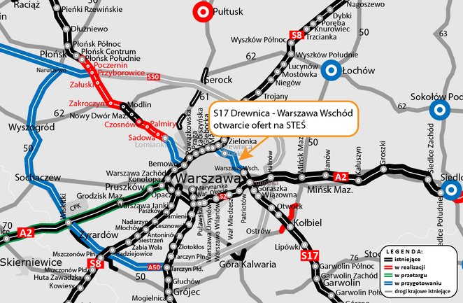 Wschodnia Obwodnica Warszawy od węzła Warszawa Wschód do węzła Drewnica jako element tzw. małego rin