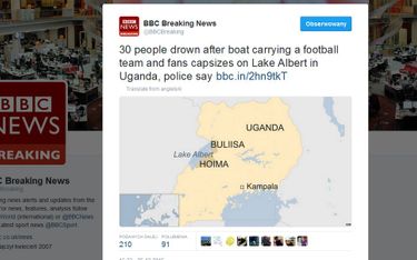 Uganda: Przewróciła się łódź z piłkarzami. Są ofiary