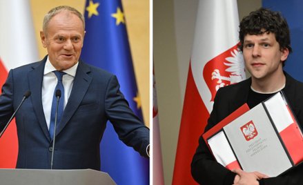 Donald Tusk i Jesse Eisenberg