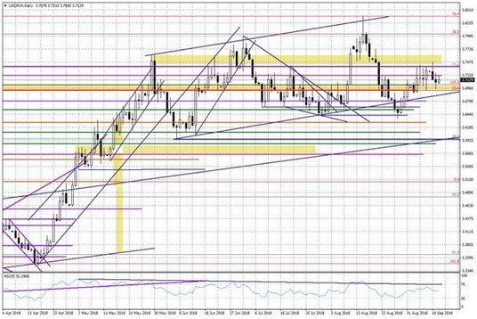 Wykres dzienny USDPLN