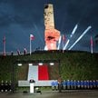 Prezydent przemawia przed Pomnikiem Obrońców Wybrzeża na Westerplatte